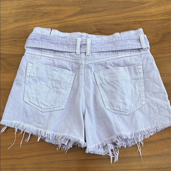 Free People See You Sometime High Waisted Belted Cut Off Shorts Lilac Purple XS - Picture 7 of 7